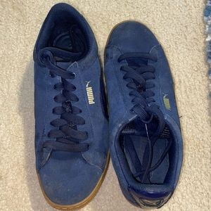 Blue Suede Platform Pumas size 7.5